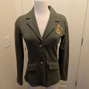 Ralph Lauren Olive Blazer with Gold Crest